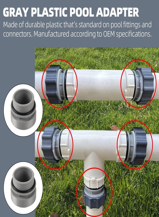 TonGass (2-Pack) 40mm to 1 1/2" Filter Hose Conversion Kit, Above Ground Pool Adapter Connects 40mm Hoses to Standard 1 1/4" or 1 1/2" Filter Ports - Image 4
